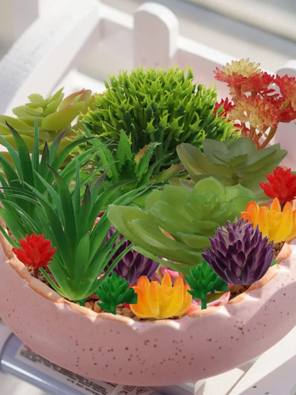 Artificial Succulents Plants, 16pcs Colorful Fake Succulents, Mini Artificial Su
